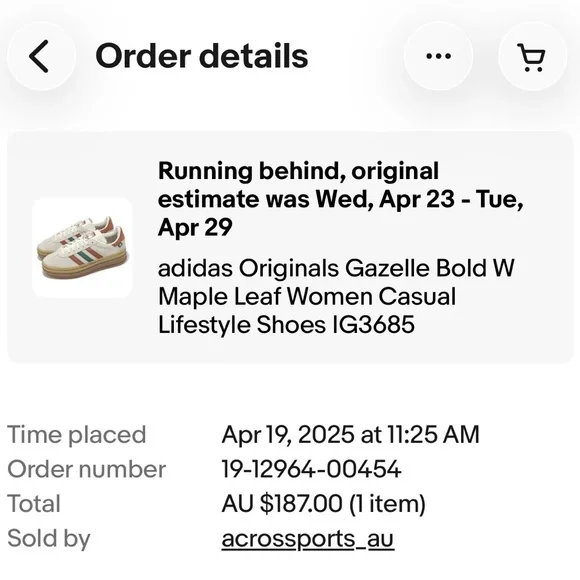 Adidas Originals Gazelle Bold W Maple Leaf Casual Lifestyle Sneakers - Picture 9 of 10